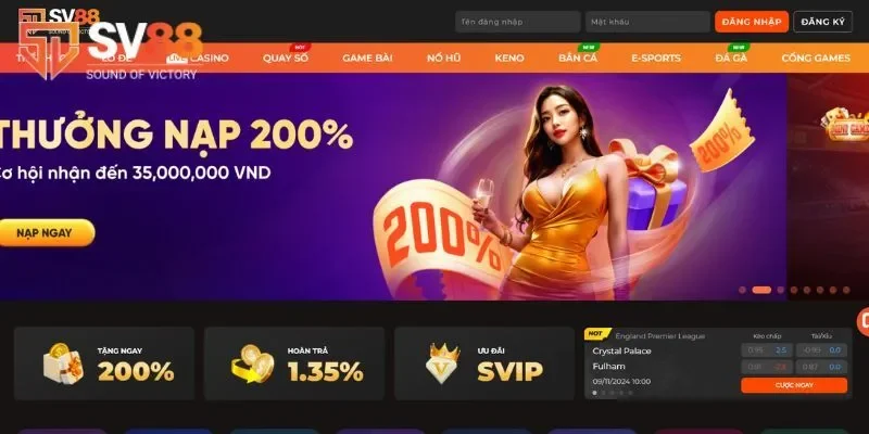 Giao diện trang chủ sang trọng với game màu đen cam