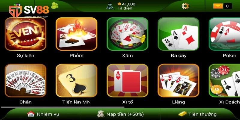 Những lý do nên trải nghiệm game bài SV88